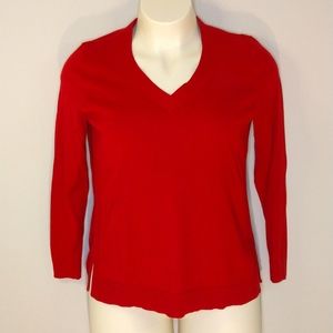 GAP V-Neck Long-Sleeve Red Sweater Size Large